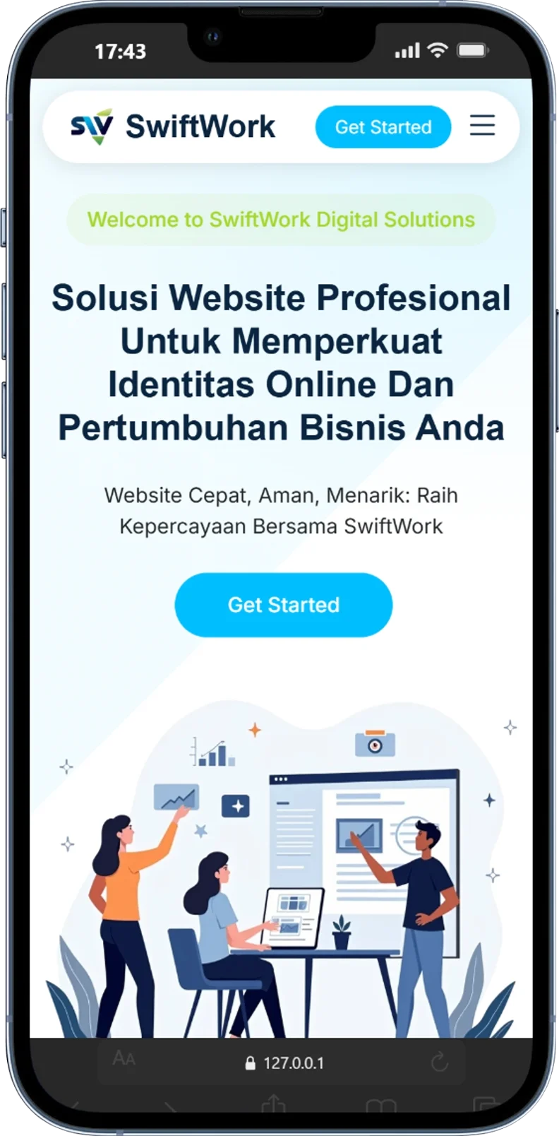 Mockup Aplikasi Mobile SwiftWork